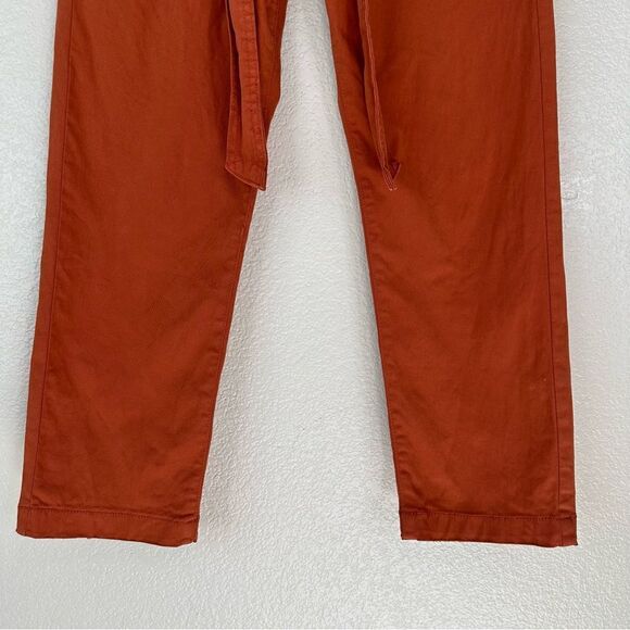 NWT Kensie Jeans Orange High Rise Tie Belt Straight Leg, Sz 4/27 - Picture 4 of 12